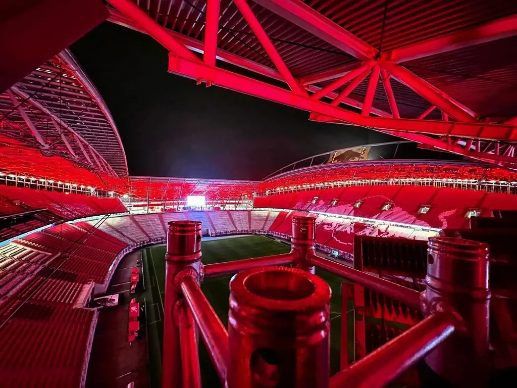 Spidercam installation in the Red Bull Arena Leipzig